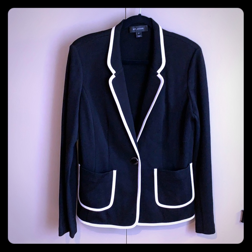 Authentic Saint John black and white jersey jacket